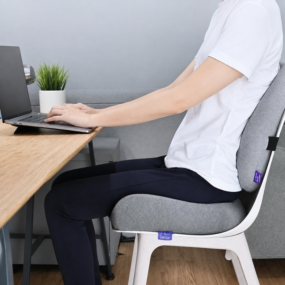 Cushion Lab Pressure Relief Seat Cushion and Extra Dense Lumbar Pillow Grey